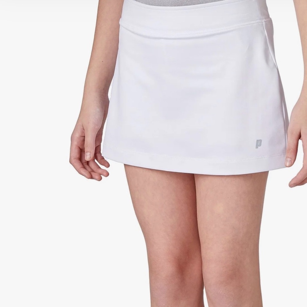 White Tennis Athletic Skort with Small “P” Logo